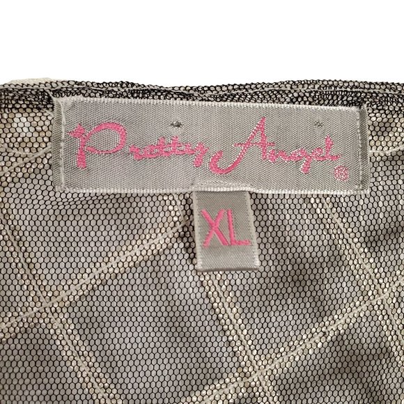 Pretty Angel XL Jacket Silk Lace Embellished Soutache Button Front Layer Sheer - Picture 9 of 10